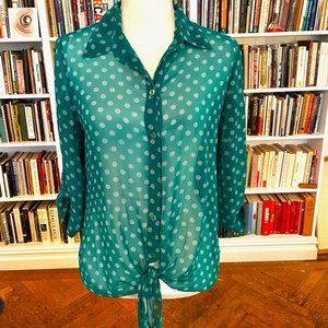 Sheer Blouse, Emerald Green